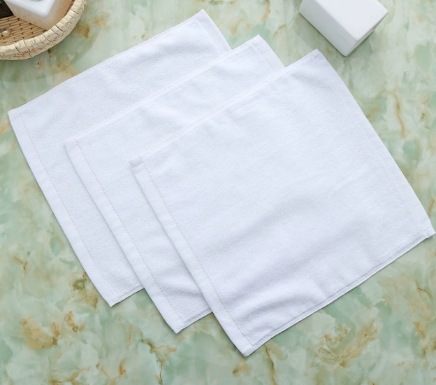 100% Cotton Plain Weave Terry Face Towels 33*33CM 60G