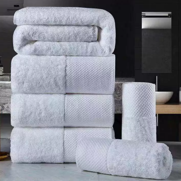 100% Cotton Satin Border Terry Bath Towels 70*140CM 600G