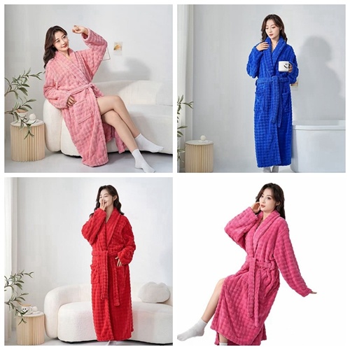 Microfibr Coral Fleece Bathrobe Woman Bath Robe Softer Towels